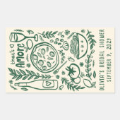 That's Amore Italian Food CUSTOM Bridal Shower Rechthoekige Sticker (Voorkant)