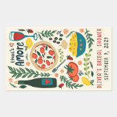 That's Amore Italian Food CUSTOM Bridal Shower Rechthoekige Sticker (Voorkant)
