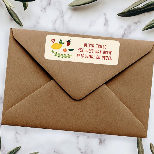 That's Amore Italian Food CUSTOM Wedding Address Etiket