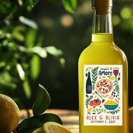 That's Amore Italian Food CUSTOM Wedding Favor Rechthoekige Sticker