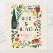 That's Amore Italian Food CUSTOM Wedding Favor Wijn Etiket (Enkel label)