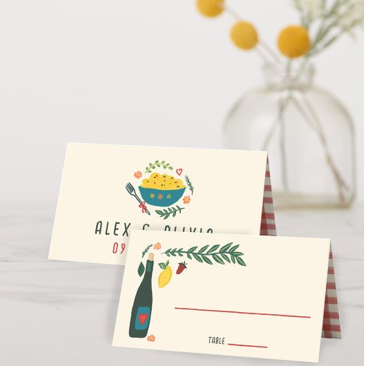 That's Amore Italian Food CUSTOM Wedding Plaatskaartje