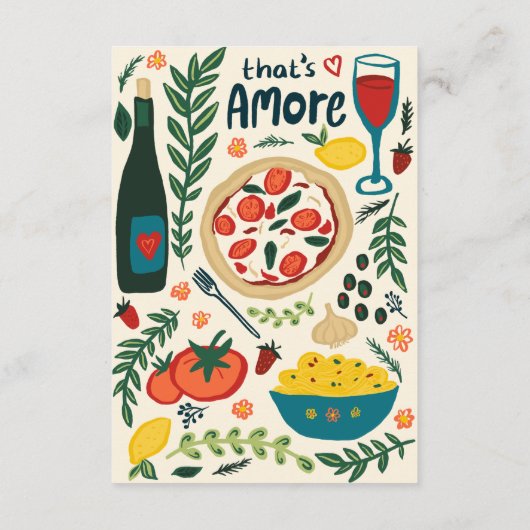 That's Amore Italian Food CUSTOM Wedding QR code Informatiekaartje (Achterkant)