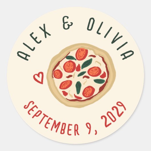 That's Amore Italian Food CUSTOM Wedding  Ronde Sticker (Voorkant)
