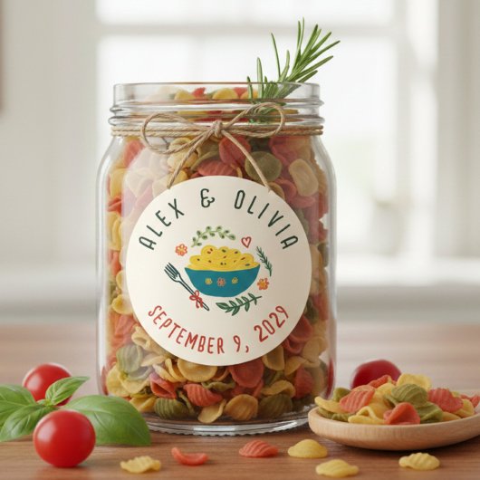 That's Amore Italian Food CUSTOM Wedding  Ronde Sticker