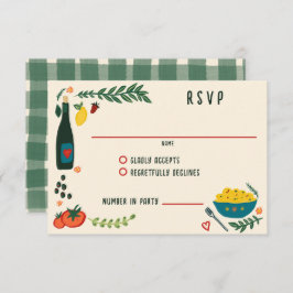 That's Amore Italian Food CUSTOM Wedding  RSVP Kaartje