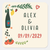 That's Amore Italian Food CUSTOM Wedding Vierkante Sticker (Voorkant)