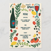That's Amore Italian Food Love Whimsical CUSTOM Menu (Voorkant)