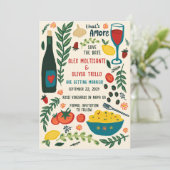 That's Amore Italian Food SAVE THE DATE Engagement Kaart (Staand voorkant)