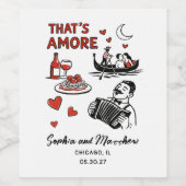 That's Amore Italian Funky Wedding Bridal Shower  Wijn Etiket (Enkel label)