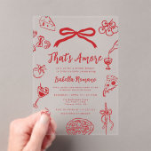 That's Amore Italian Hand drawn Bridal Shower Acryl Uitnodigingen (Insitu (Draagbaar))