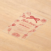 That's Amore Italian Hand drawn Bridal Shower Acryl Uitnodigingen (Laagn)