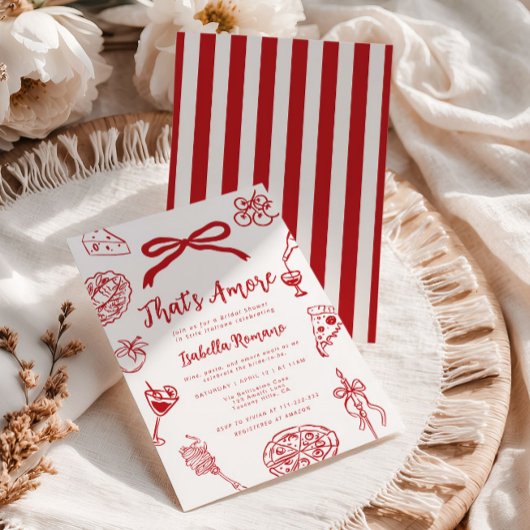 That's Amore Italian Hand drawn Bridal Shower Kaart