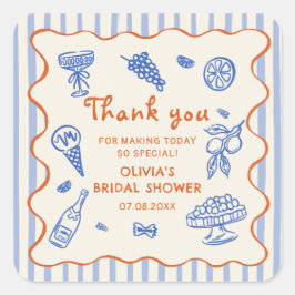 That's Amore Italian Hand Drawn Bridal Shower Vierkante Sticker