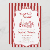 Thats Amore Italian Pizza Stripe bridal shower   Kaart (Voorkant / Achterkant)