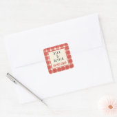 That's Amore Italian Plaid CUSTOM Wedding  Vierkante Sticker (Envelop)