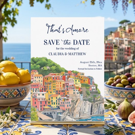 That's Amore Italian Riviera Elegant Save The Date