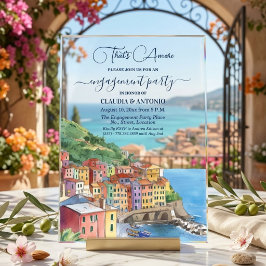 That's Amore Italian Riviera Engagement Party Acryl Uitnodigingen