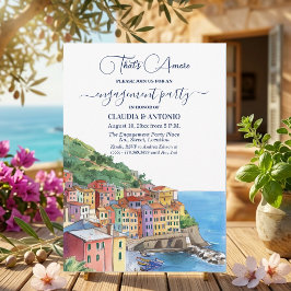 That's Amore Italian Riviera Engagement Party Kaart