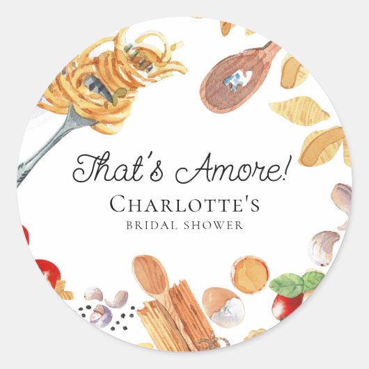 That's Amore Italian Script Bridal Shower Ronde Sticker (Voorkant)