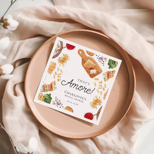 That's Amore Italian Script Bridal Shower Servet