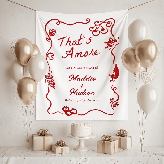 That's Amore Italian Theme Rehearsal Dinner Sign Wandkleed
