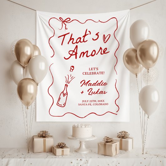 That's Amore Italian Theme Rehearsal Dinner Sign Wandkleed