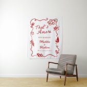 That's Amore Italian Theme Rehearsal Dinner Sign Wandkleed (In situ)