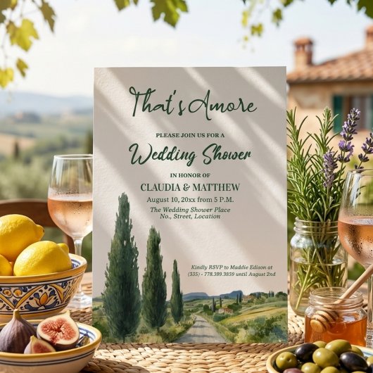 That's Amore Italian View Wedding Shower Kaart