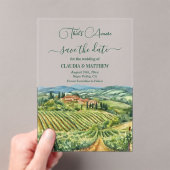 That's Amore Italian Vineyard Save the Date Acryl Uitnodigingen (Insitu (Draagbaar))