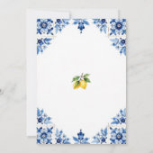 That's Amore Lemon Blue Frame Roses Bridal Shower  Kaart (Achterkant)