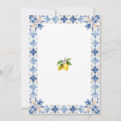 Thats Amore Lemon Blue Tile Italian Bridal Shower  Kaart (Achterkant)