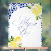That's Amore Lemon Italian Blue Tile Bridal Shower Acryl Bord (Neutraal)