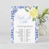 That's Amore Lemon Italian Blue Tile Bridal Shower Kaart (Staand voorkant)