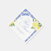 That's Amore Lemon Italian Blue Tile Bridal Shower Servet (Hoek)