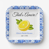 That's Amore | Mediterraan Citroen Bruidsdiner Papieren Bordje (Voorkant)