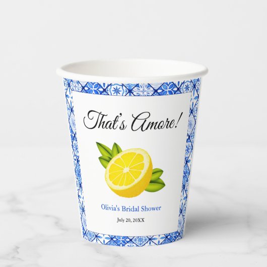 That's Amore | Mediterrane bruiloft met citroen th Papieren Bekers (Voorkant)