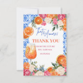 Thats amore mediterranean blue tiles bridal shower bedankkaart (Voorkant)
