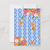 Thats amore mediterranean blue tiles bridal shower bedankkaart (Achterkant)