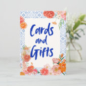 Thats amore mediterranean blue tiles bridal shower kaart (Staand voorkant)