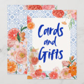 Thats amore mediterranean blue tiles bridal shower kaart (Voorkant / Achterkant)