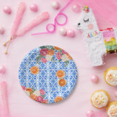 Thats amore mediterranean blue tiles bridal shower papieren bordje (Feest)