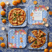 Thats amore mediterranean blue tiles bridal shower papieren bordje