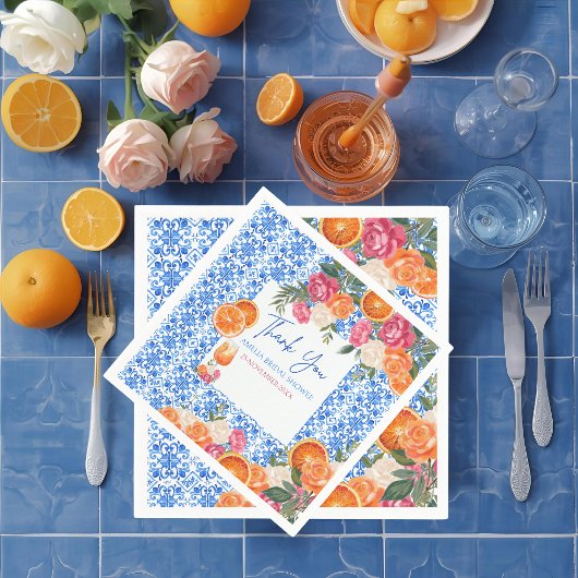 Thats amore mediterranean blue tiles bridal shower servet