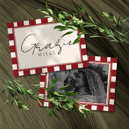 That's Amore Red Checkered Bridal Shower Bedankkaart