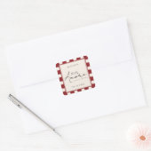 That's Amore Red Checkered Bridal Shower  Vierkante Sticker (Envelop)