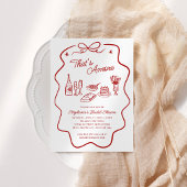 That's Amore Red Doodle Frame, Blank Back Shower Kaart