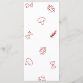 That's Amore Red Doodle Frame Bridal Shower Menu (Achterkant)