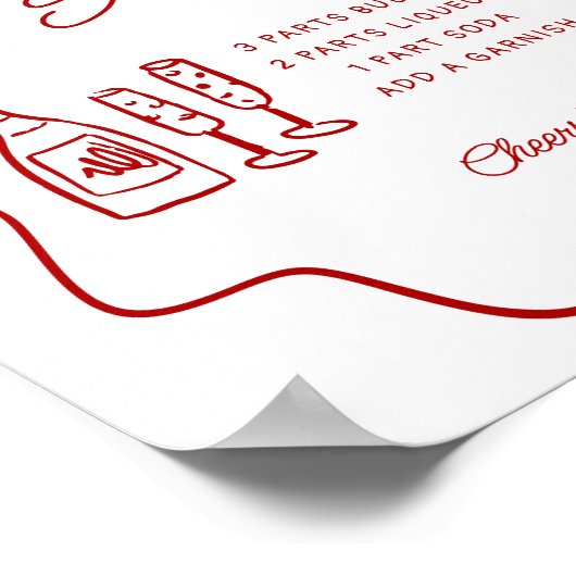 That's Amore Red Doodle Frame Spritz Station Small Poster (Hoek)