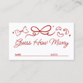 That's Amore, Red Doodle Guess How Many Game Card Informatiekaartje (Voorkant)